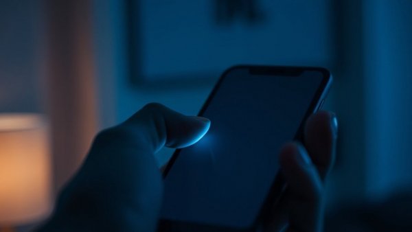 Close-up of a smartphone in low light, Protect Kids Online.