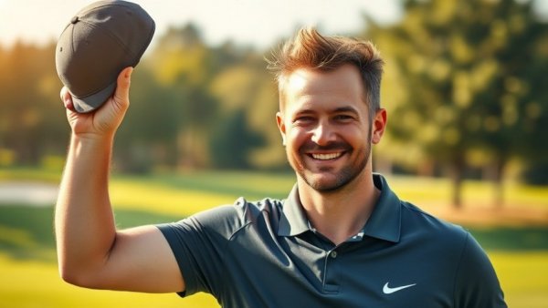Laurie Canter LIV Golf, golfer celebrating on course, sunny day.