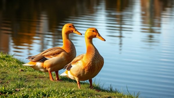 Two ducks by a pond in the Netherlands representing sustainability.