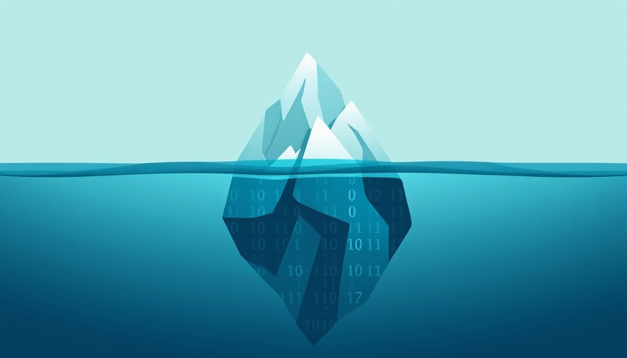 Conceptual iceberg illustration representing technical debt in AI.