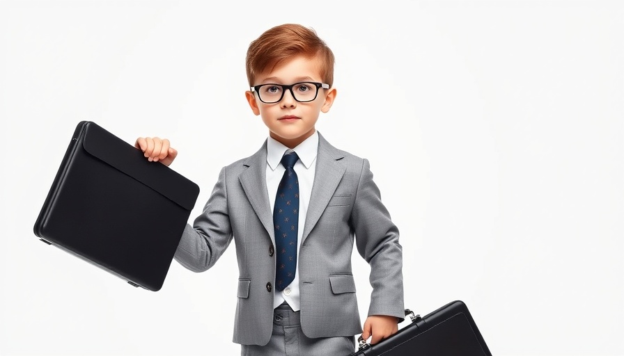 Boy in oversized suit symbolizing addressing immature behavior in the workplace.