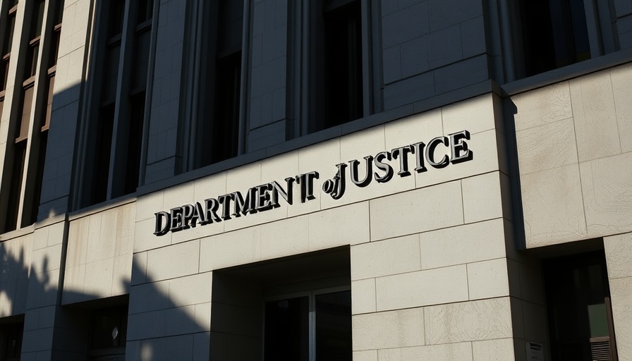 Retro-styled Department of Justice building facade, FCPA enforcement changes.