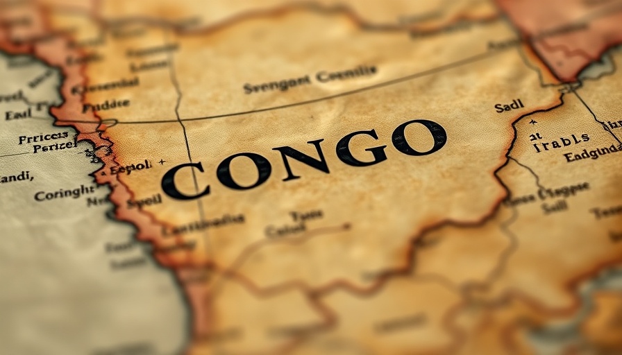 Close-up of a map illustrating the Congo region, mystery illness Congo