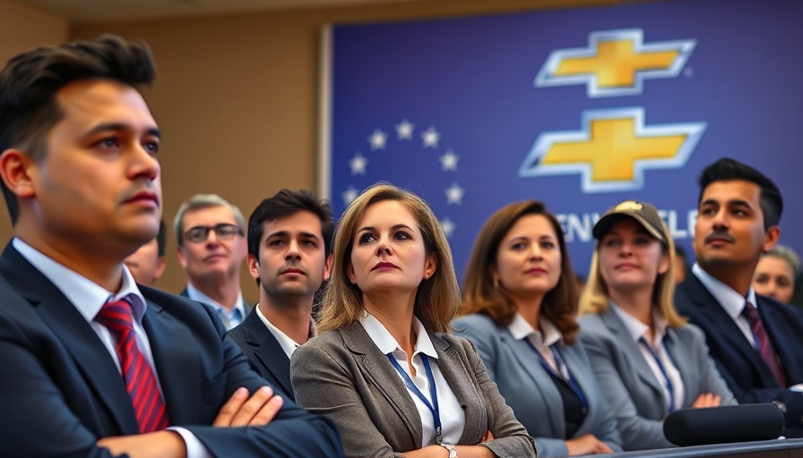 Venezuela oil export license meeting with business professionals and flags.