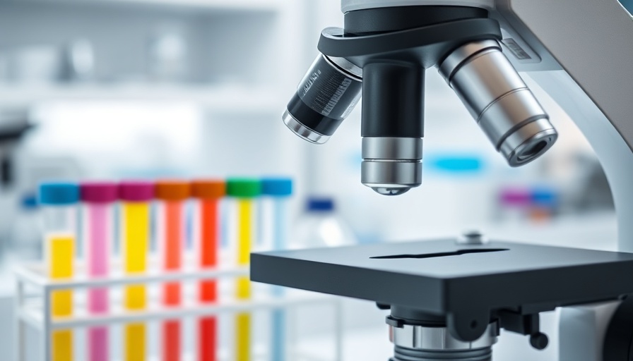 Microscope and test tubes in UK Biobank Health Database lab