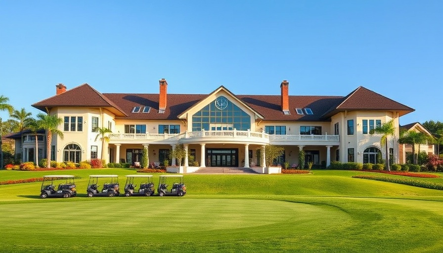 Elegant clubhouse at Modry Las Golf Resort, green landscape