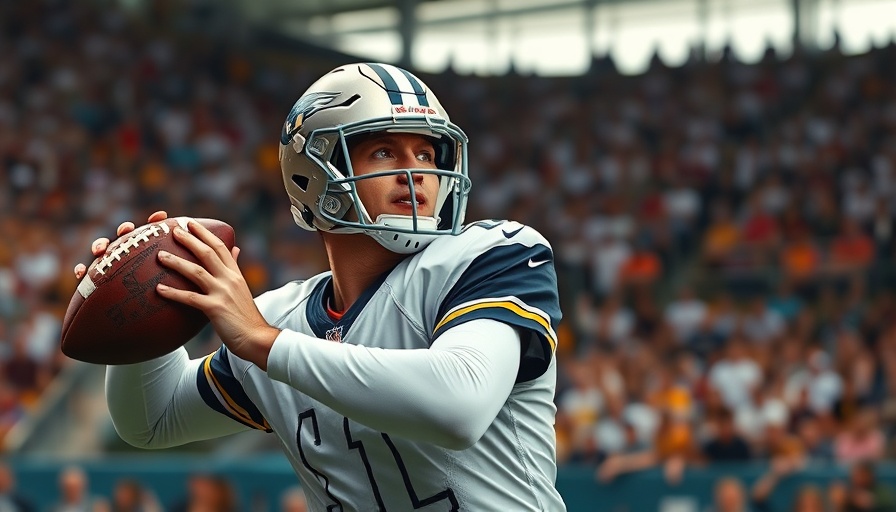 Quarterback in action throwing a football during a game.