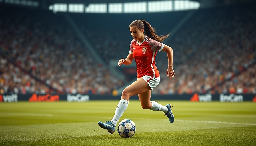 Focused female soccer player on the field showcasing women's soccer growth.