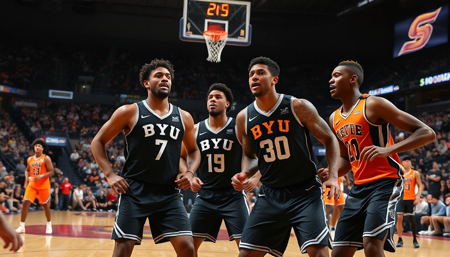 BYU Basketball Predictions: Intense game moment with players.