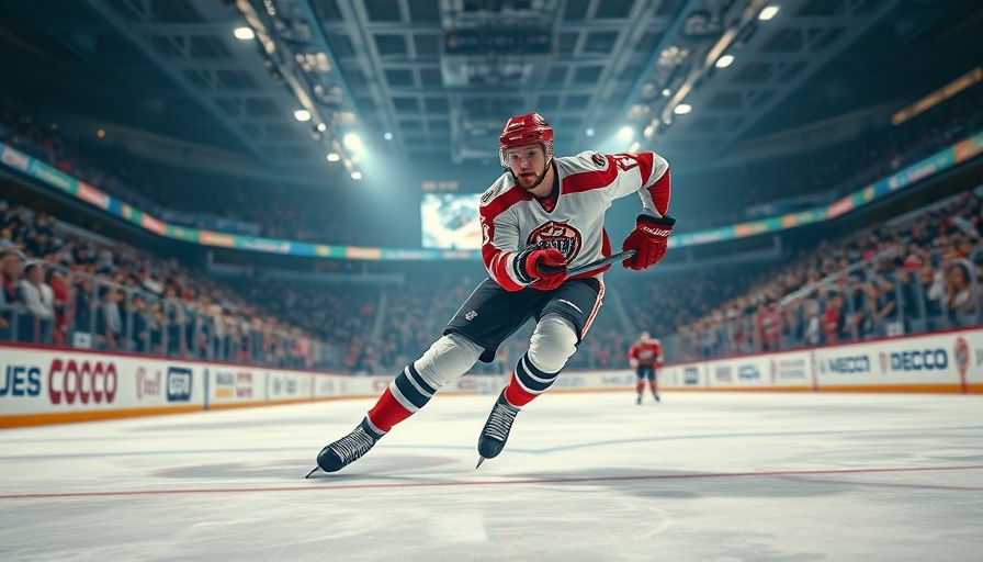 Jake Schmaltz UND Hockey player in action on ice rink.