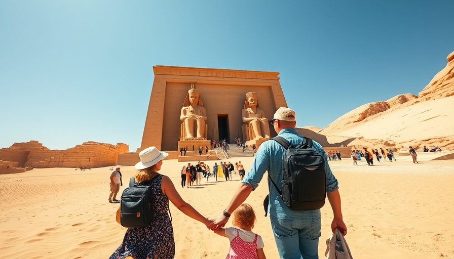 Tourists exploring Abu Simbel, part of Egypt tourism growth strategy 2025.