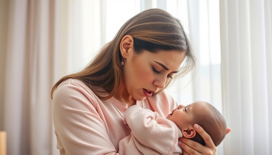 A mother comforting a crying infant, illustrating infant regulatory problems.