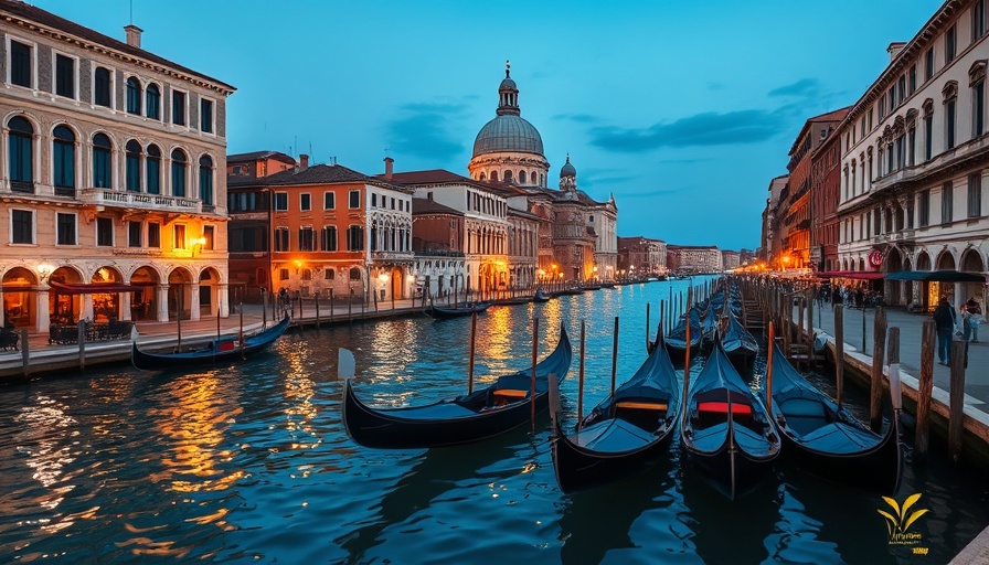 Venice canal at twilight illustrating overtourism's impact