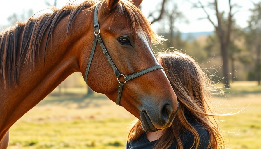 Adopt-a-Therapy-Horse program bonding moment with horse and woman.