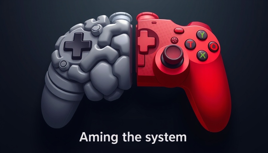 Illustration of brain and gaming controllers representing gaming addiction in children.