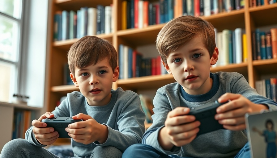 Kids gaming in a post-pandemic era, showing intense focus while playing.