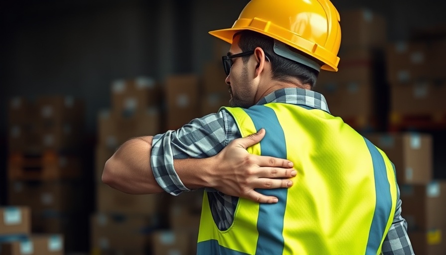 Construction worker in pain after a workplace injury, highlighting mental health.