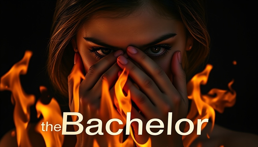 Dramatic Bachelor show poster with woman and flames illustrating toxic workplace.