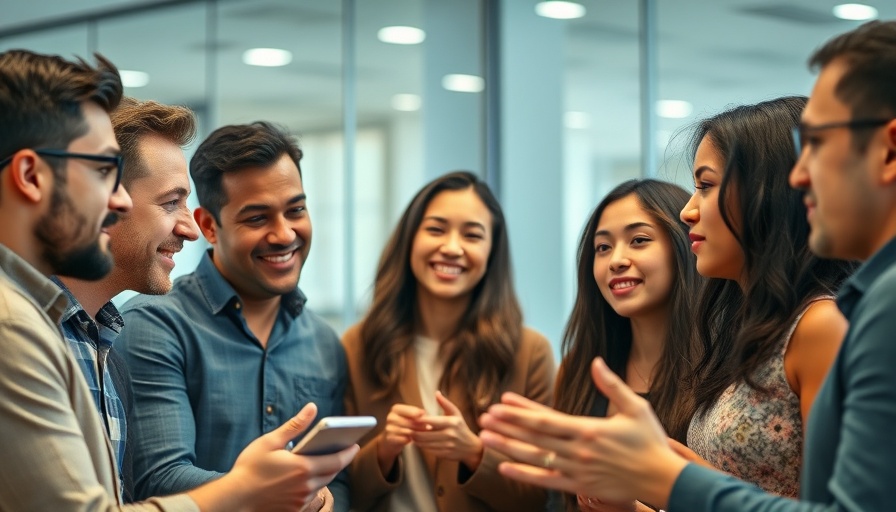 Diverse team discussing ideas in a modern office environment.