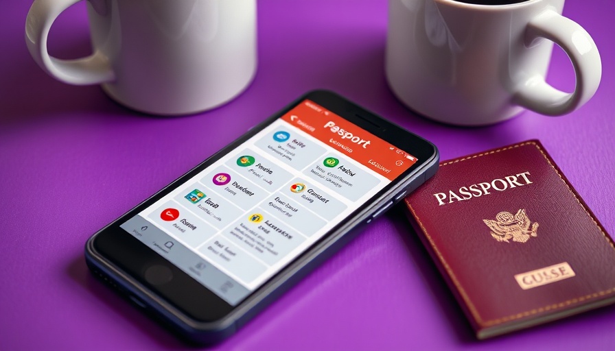 Smartphone displaying a kids' language app next to a passport.