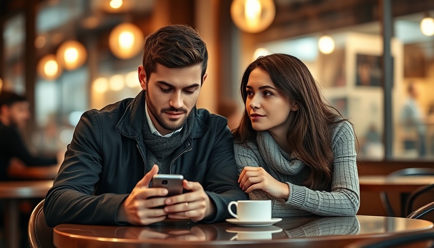 Impact of phubbing on family empathy depicted with couple at a cafe.