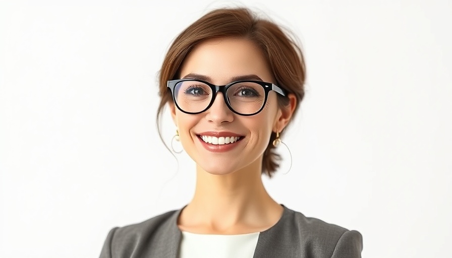 Elegant woman smiling confidently in glasses, Future of Work Empowering Young Job Seekers.