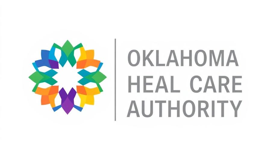 Oklahoma Health Care Authority logo with multicolored shapes.