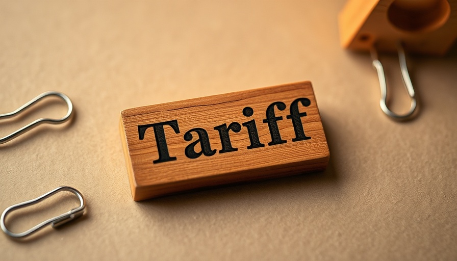 Wooden stamp labeled 'Tariff' on paper, related to small cap stocks investment India.