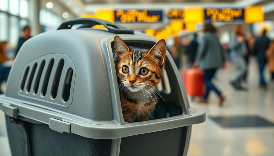 Curious cat peeking from stylish pet carrier in airport, best airline-approved pet carriers.