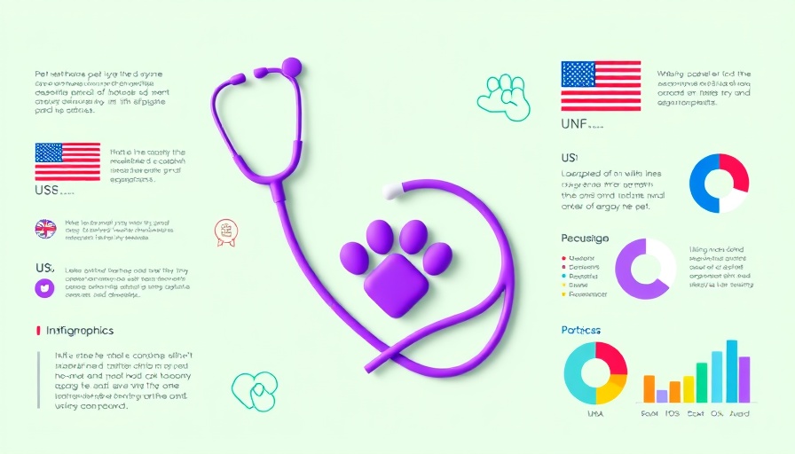 Infographic on World and US Pet Healthcare Statistics 2025, vibrant charts and icons.