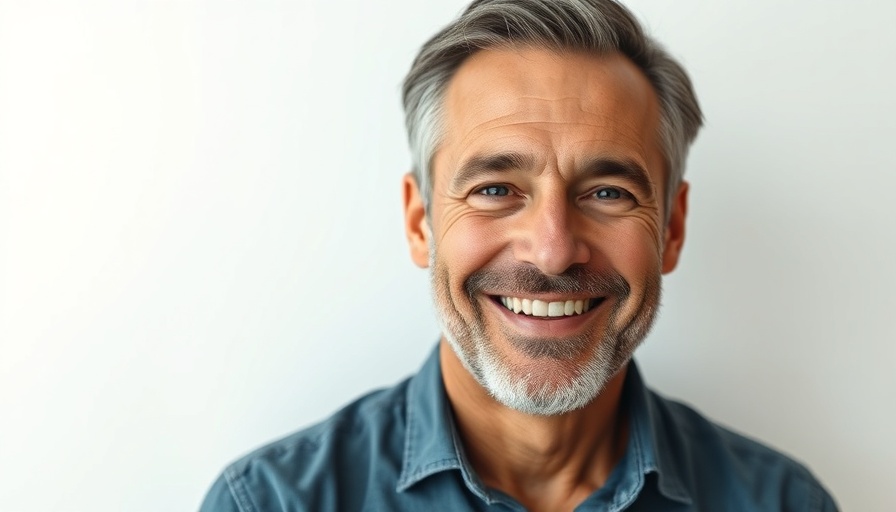 Portrait of a smiling middle-aged man against a plain background.