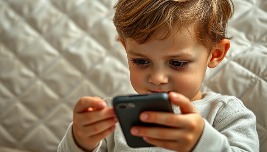 Young child playing on smartphone, Kids screen time statistics