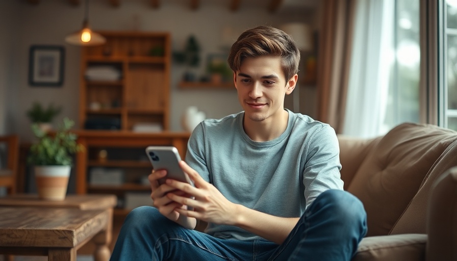 Casual scene with young person using a phone, discussing best phones for kids.