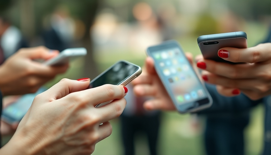 Group holding smartphones, illustrating how to help kids limit screen time.