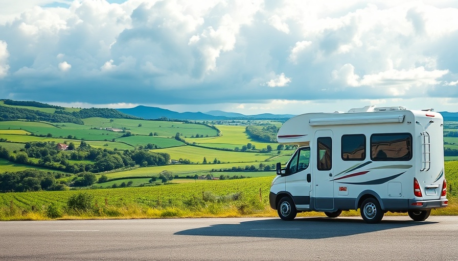 Camper van parked in a scenic countryside view, illustrating how to be a digital nomad.