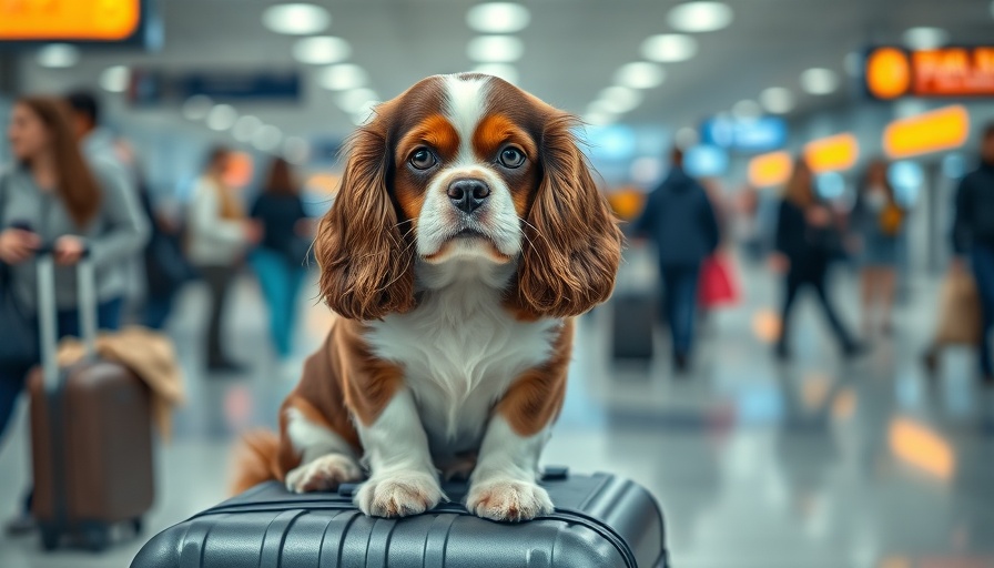 Cute dog on suitcase at airport - Should Pets Be Allowed on Planes?