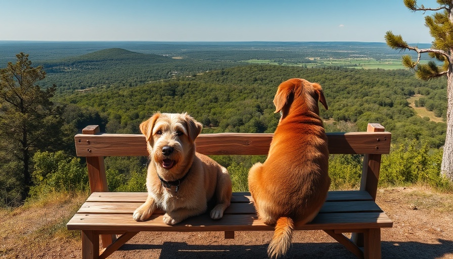 Two dogs enjoying pet friendly trips to avoid crowds.