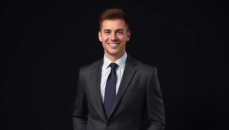 Smiling man in formal suit with NASCAR Hall of Fame badge.