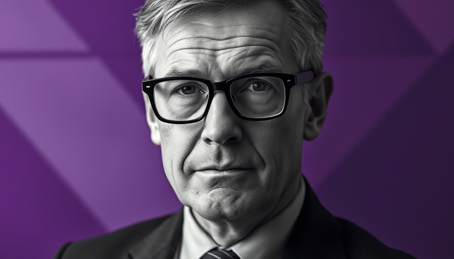 Getting Payback From Generative AI: Professional portrait with purple geometric background.