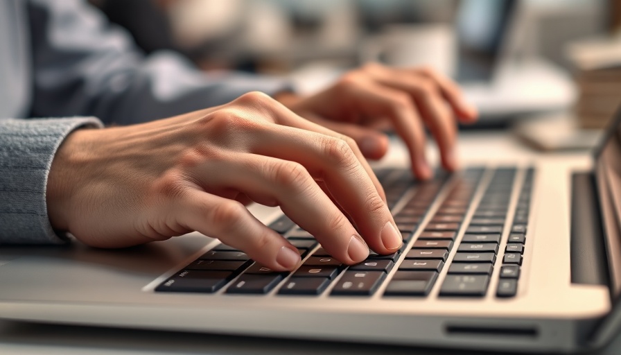 Close-up of hands typing, symbolizing substance abuse prevention strategies writing.