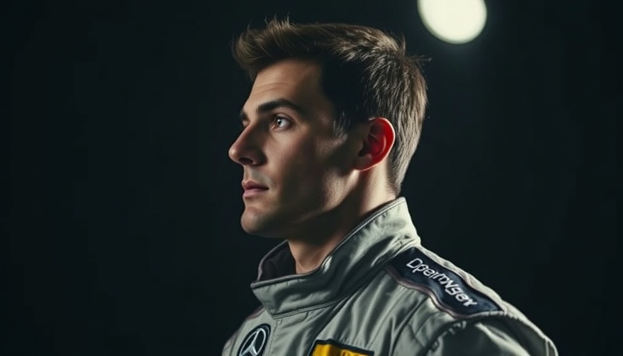 Shigeaki Hattori NASCAR driver in racing suit, focused expression.