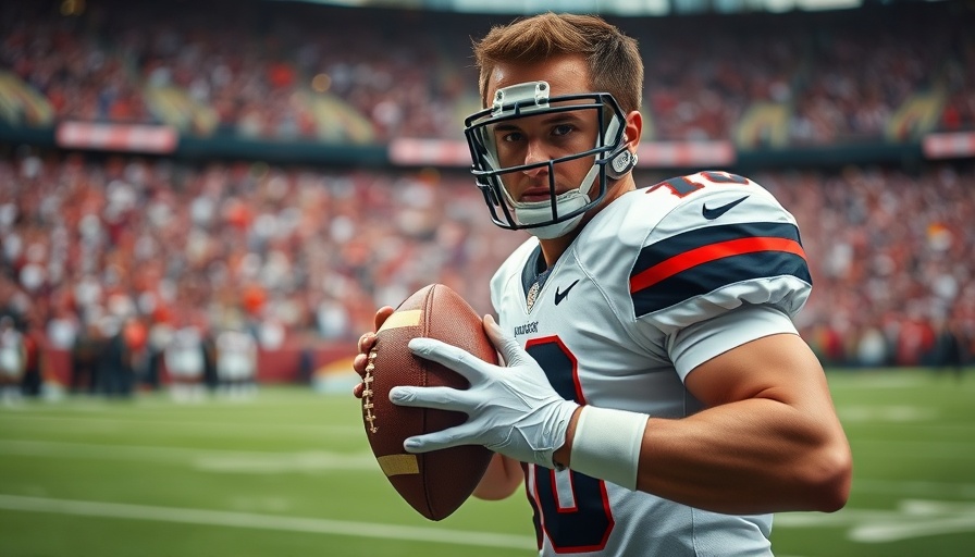 Football player in action on the field, dynamic sports moment.