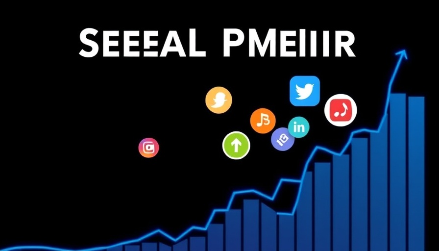 Digital chart with social media icons and text overlay, reflecting data analysis theme.