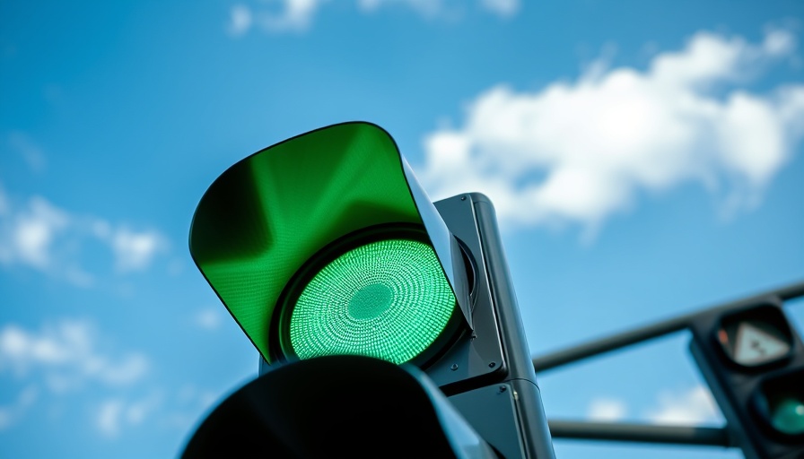 Green traffic light close-up against blue sky, ETM PersoonsGebondenBegeleiding.