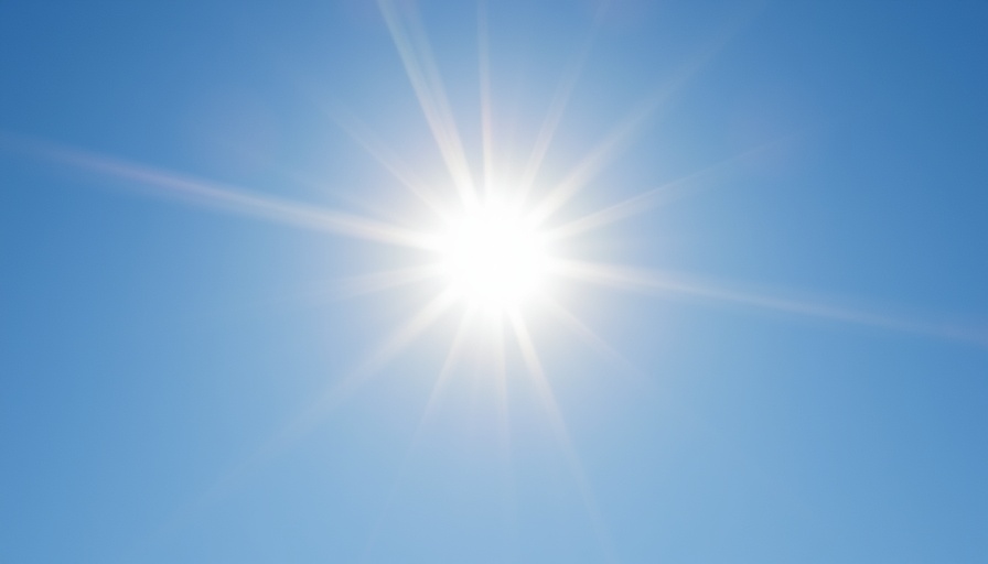 Bright sun with flares in a clear blue sky for Nationaal Hitteplan.