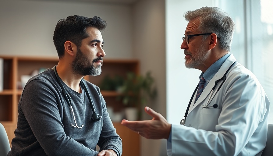 Doctor consulting with patient in a top clinical prostate center setting.