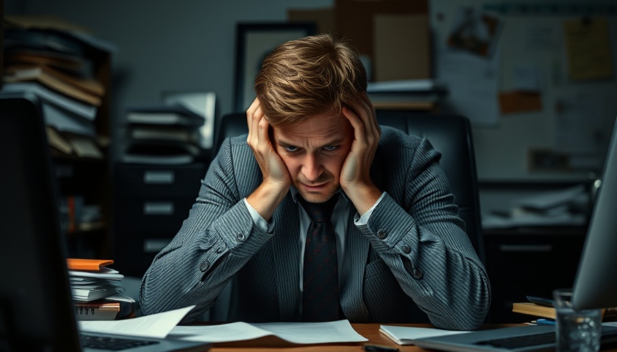 Stressed office worker highlights toxic workplaces costing Australian economy.