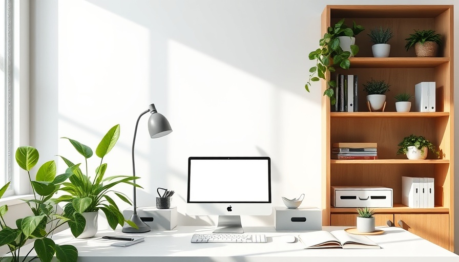 Minimalist home office with laptop and plants for productivity hacks.