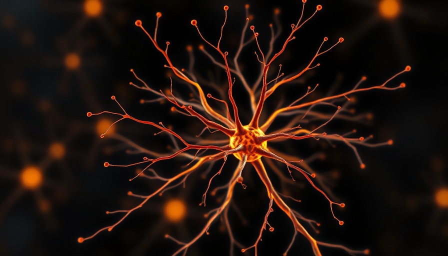 Glowing neural network representing creatine and cognitive decline.