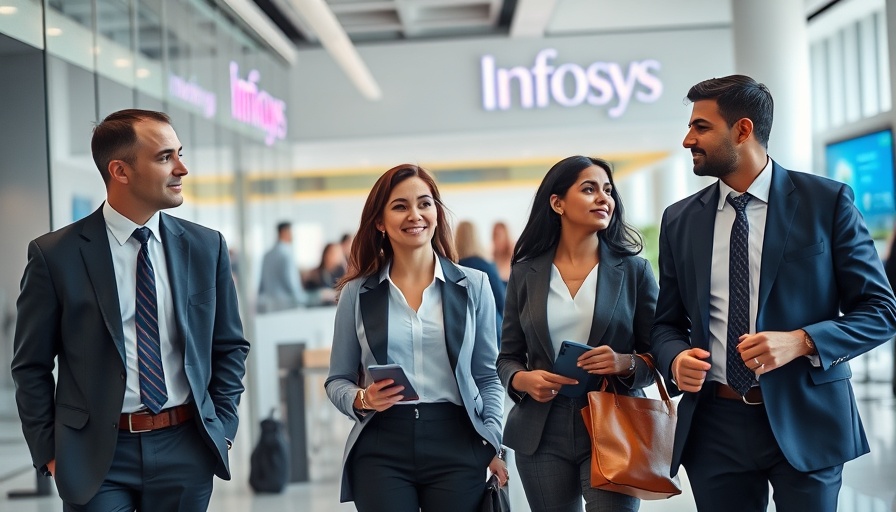 Infosys employees in formal attire, emphasizing work-life balance.
